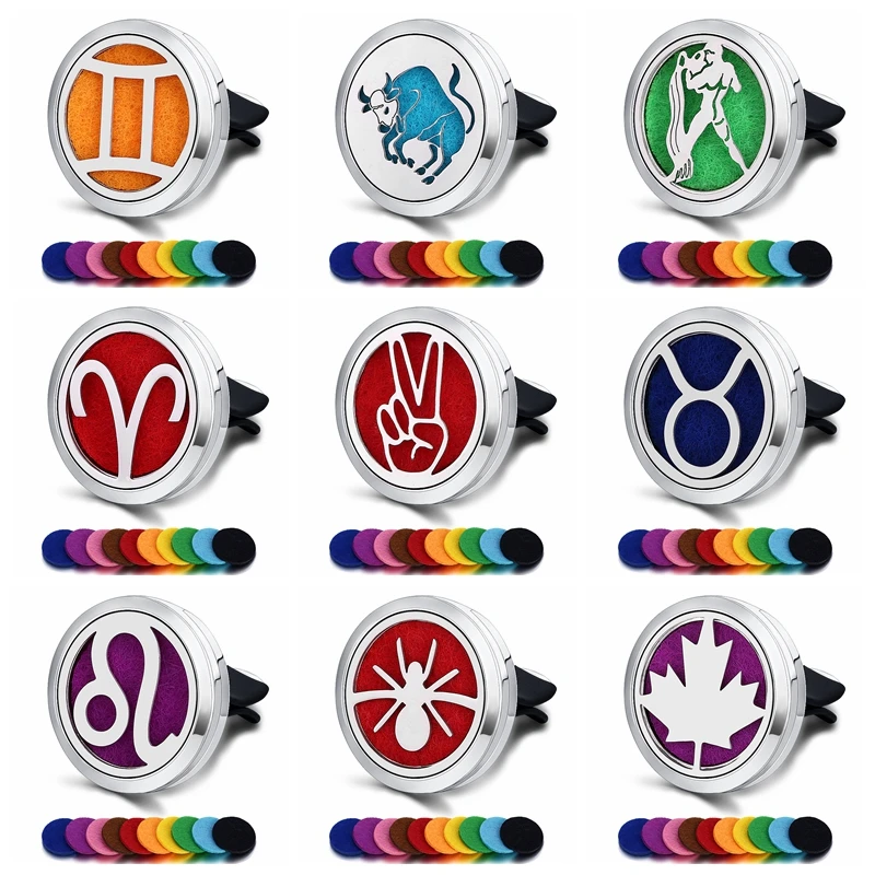 

Car Air Freshener Car Perfume Diffuser Clip Car Air Auto Vent Freshener Essential Oil Constellation Pattern (Free 10pc pad) C05