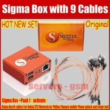 Original The newest version sigma box with 9 cables with Pack 1 activation for t MTK-based Motorola Alcatel Huawei ZTE Lenovo