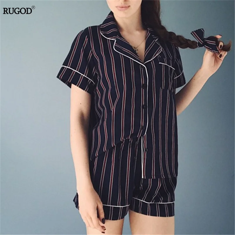 RUGOD Wholesale New Striped Women Pajamas 2017 Hot Sale