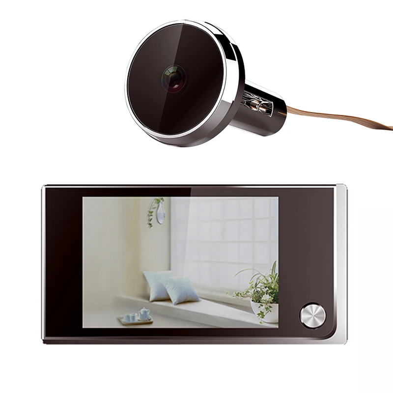 

2 Mega CMOS Sensor Digital Doorbell Indoor/outdoor Magic eye Zinc Alloy 3.5 inch LCD Color screen 24 hours monitoring