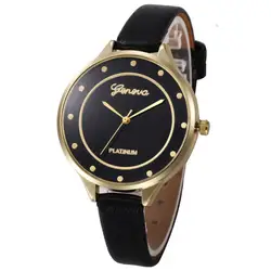 Прямая доставка Relogio Feminino Простой циферблат часы для женщин модные часы 2019 искусственная кожа Хронограф Кварцевые часы Montre # Zer