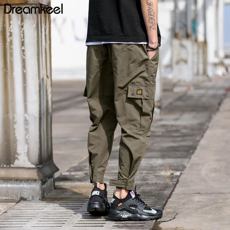 Мужские шаровары с несколькими карманами в стиле хип-хоп, брюки, уличные спортивные штаны, мужские повседневные модные брюки-карго