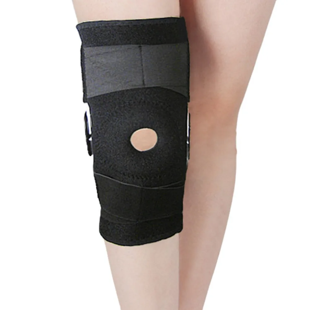 

Outdoor Adjustable Medical Hinged Knee Orthosis Brace Support Ligament Sport Injury Orthopedic Splint Sports Knee Pads Black New