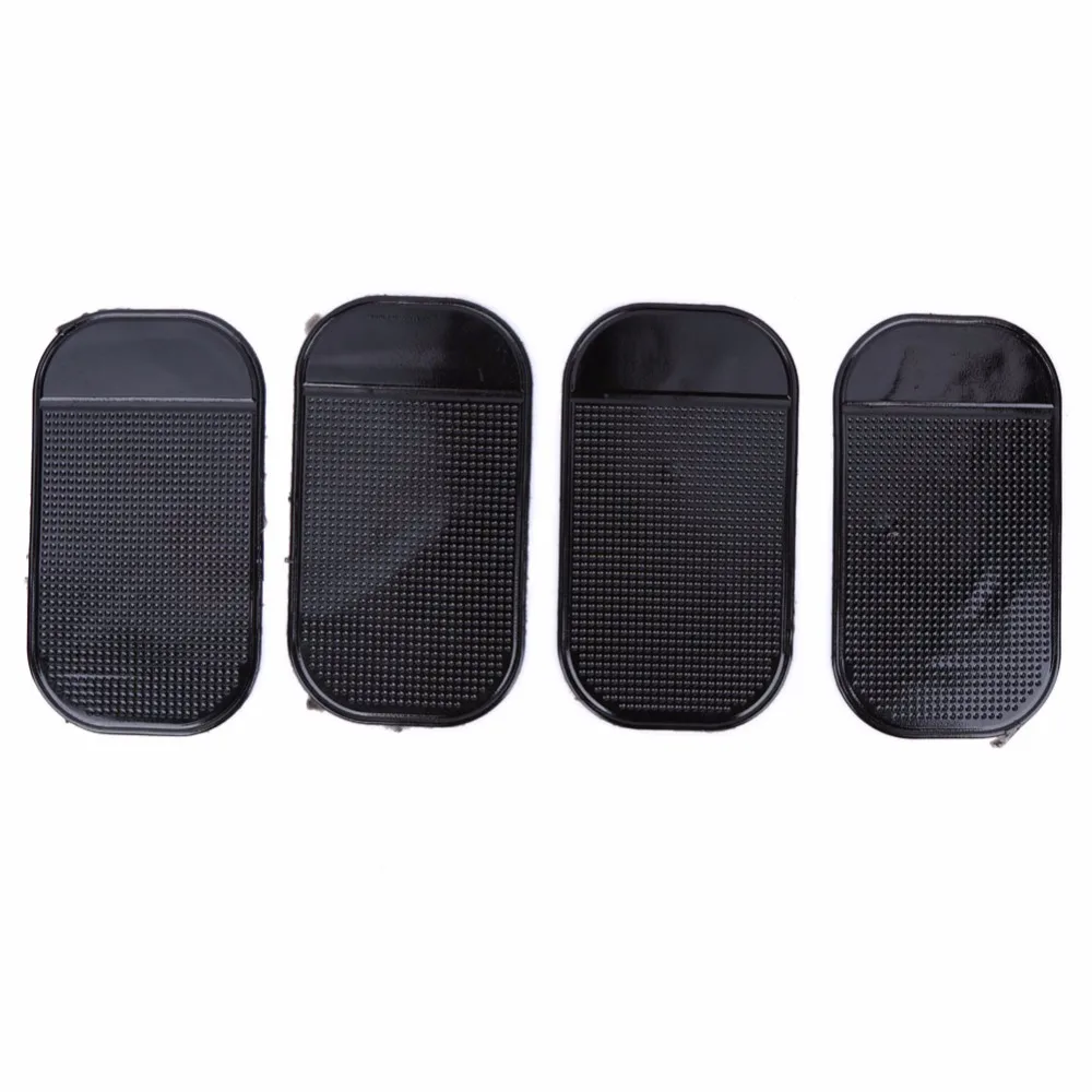 4Pcs Black Universal Car Gel Pad Non-slip Sticky Cushion Auto Dashboard Anti Slip Silica Mat for Mobile Phone GPS Holder