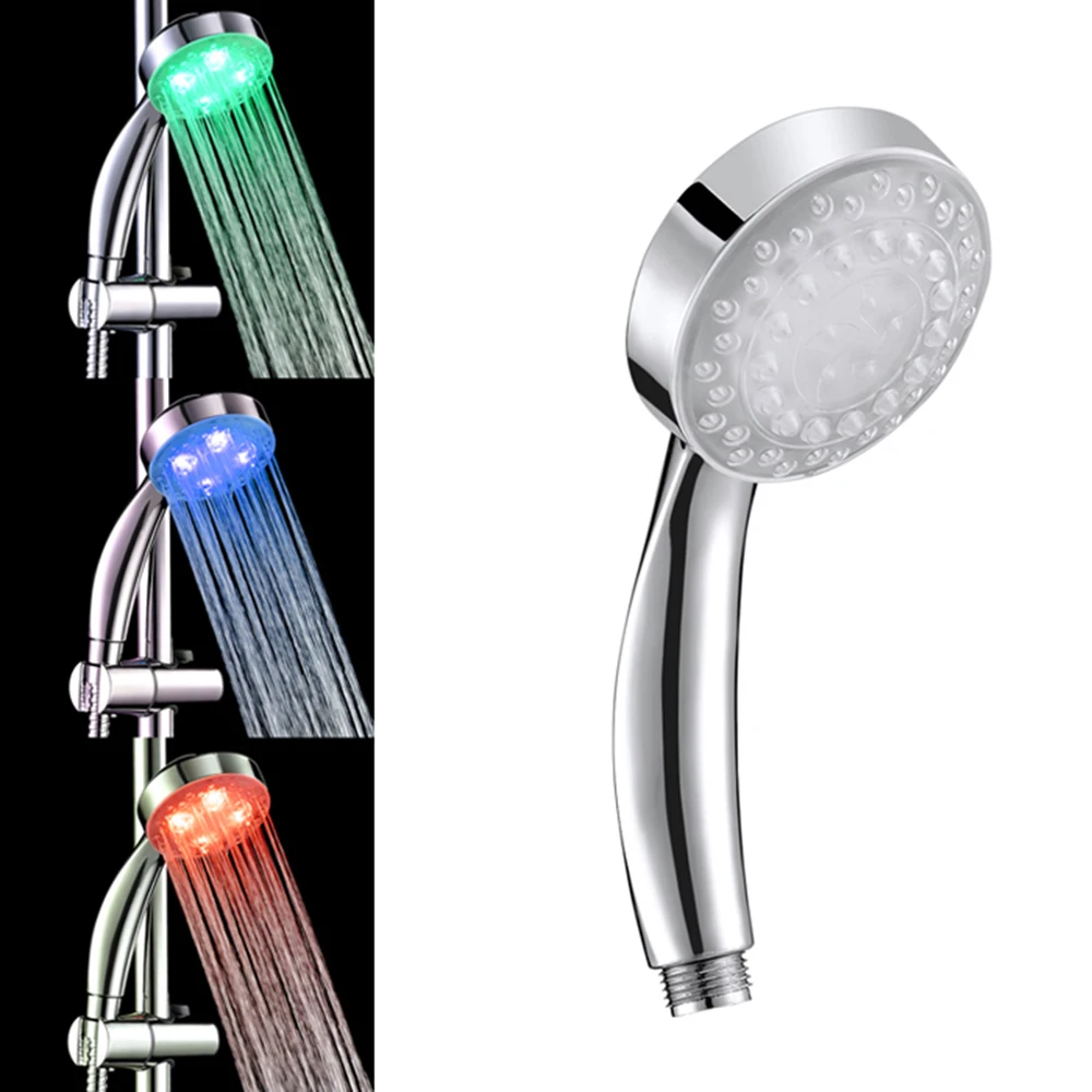 Temperature Control Colorful Head Shower LED Bathroom Chrome Plated