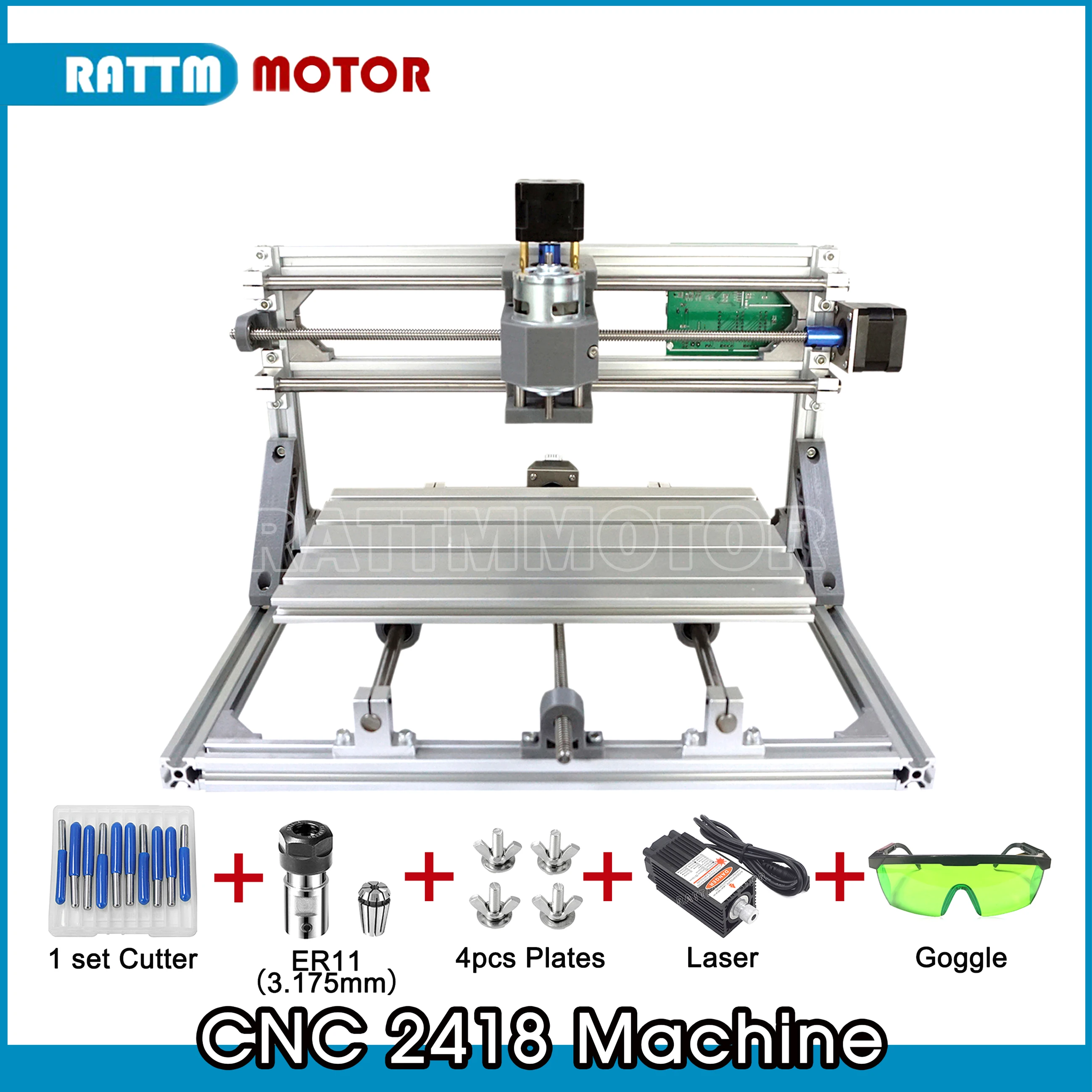 CNC 2418 diy cnc гравировальный станок мини Pcb фрезерный резьба по дереву маршрутизатор
