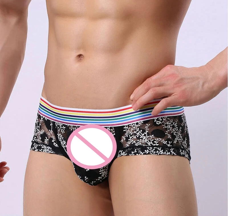 2017 Brand Sexy Mens Underwear Lace Translucen