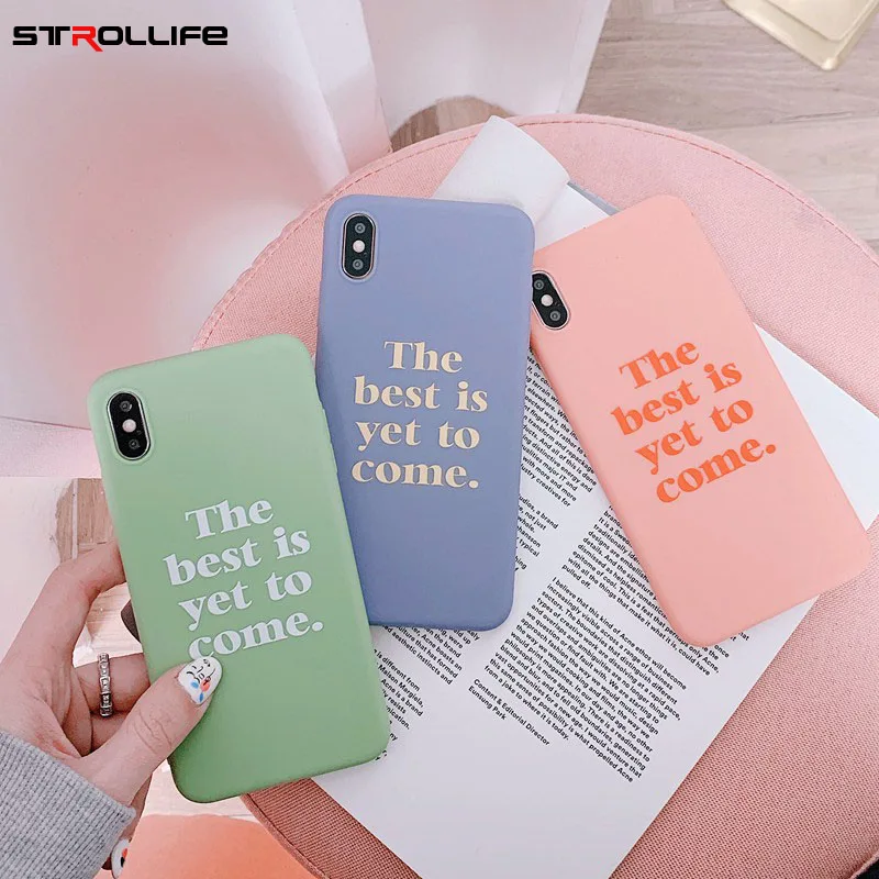 STROLLIFE Ins English Letters Phone Case for IPhone XS Max XR Candy Color Cover 6 X 7 8 Plus Soft TPU Shell Purple |