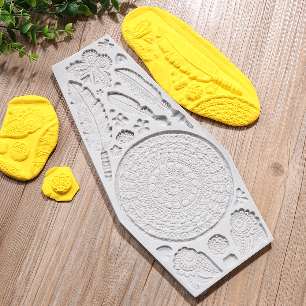1 шт. перья Dream Catcher узор силиконовые формы помадка Sugarcraft Шоколадный Торт Плесень Кондитерские печенья украшения торта