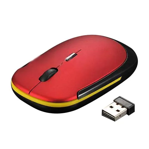 Ultra-Slim Mini USB Беспроводной Optical Wheel Мышь Мыши компьютерные для всех ноутбуков HP Dell (красный)