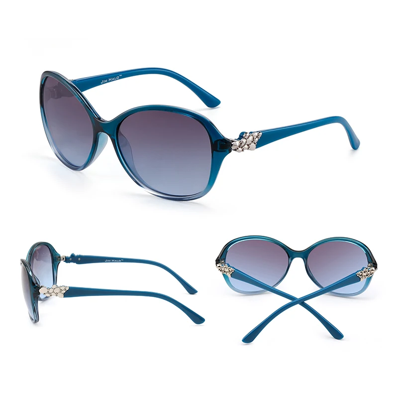 JM негабаритных градиент UV400 солнцезащитные очки с защитой от классические круглые очки со стразами Для женщин