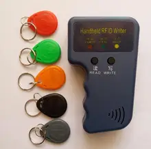 Handheld 125KHz EM4100 TK4100 RFID Copier Writer Duplicator Programmer Reader + 5pcs EM4305 T5577 Rewritable ID Keyfobs Tags