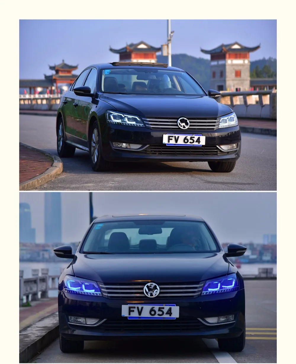 Автомобильный Стайлинг для VW Passat B7 US Verson 2012- фары для Passat B7 фары DRL D2H динамический сигнал поворота Hid биксеноновый луч