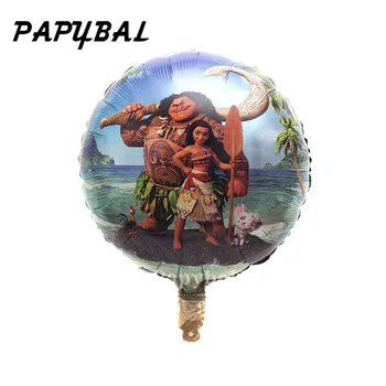 

50pcs/ lot Double Side Moana Balloons Ocean Romance Princess Aluminum Foil Balloons Birthday Party Decorations Party Supplies
