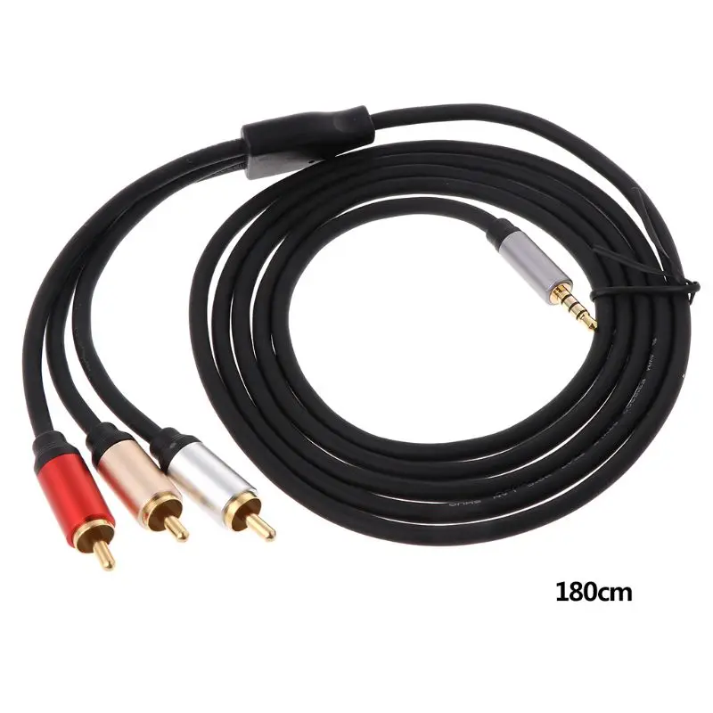 

3.5mm Jack to 3RCA Audio Video Cable AUX Stereo Cord Male to Male AV Line Wire for Speaker Laptop CD DVD Player TV Box Accessori