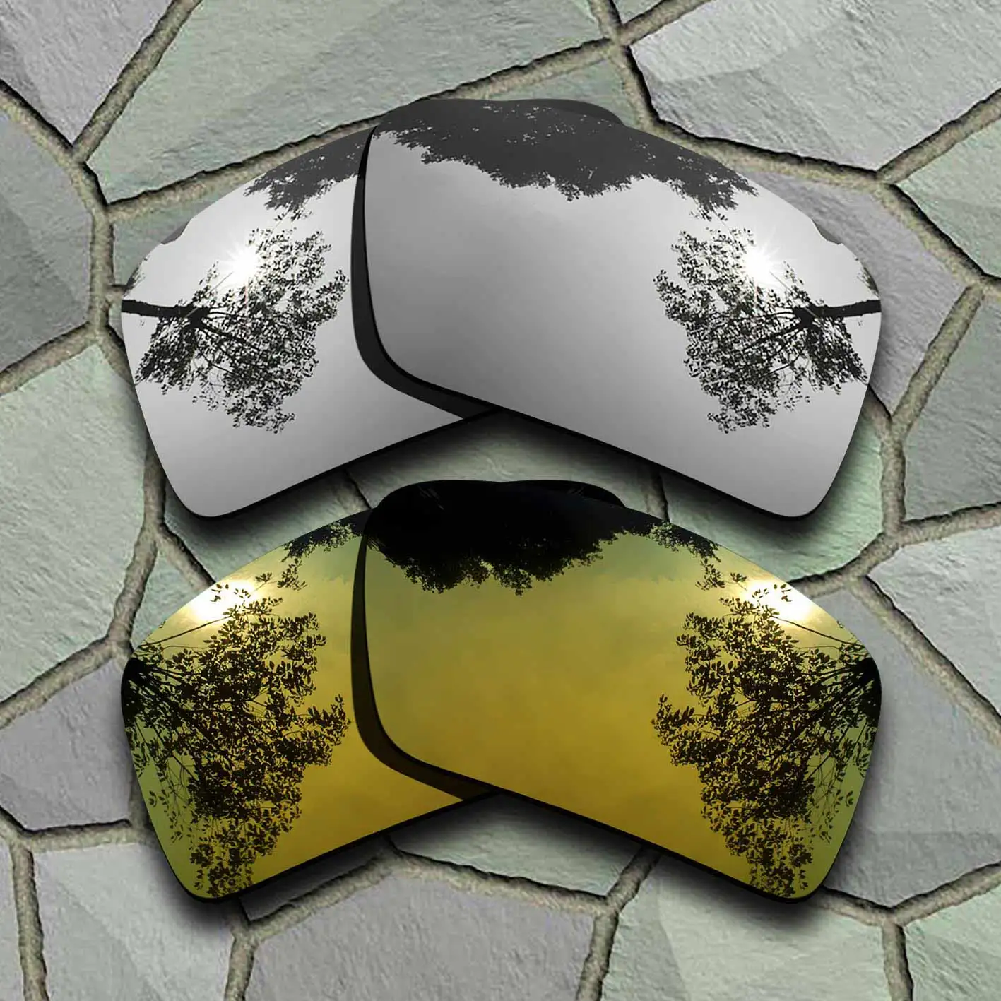 Солнцезащитные очки поляризованные Сменные линзы для Oakley повязка 2-сорта - Цвет линз: Chrome-Yellow Golden