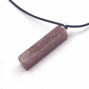 

cuboid shape strawberry quartz stone pendant natural stone pendant DIY jewelry pendant for woman wholesale !