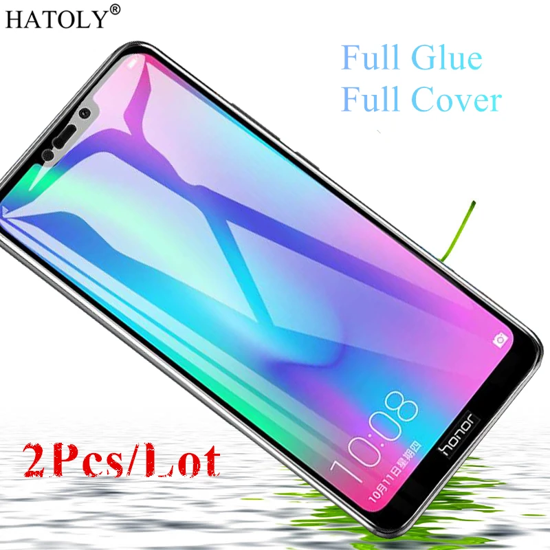 Закаленное стекло для Huawei Honor 8C пленка 9H HD с полным клеем защиты экрана 2