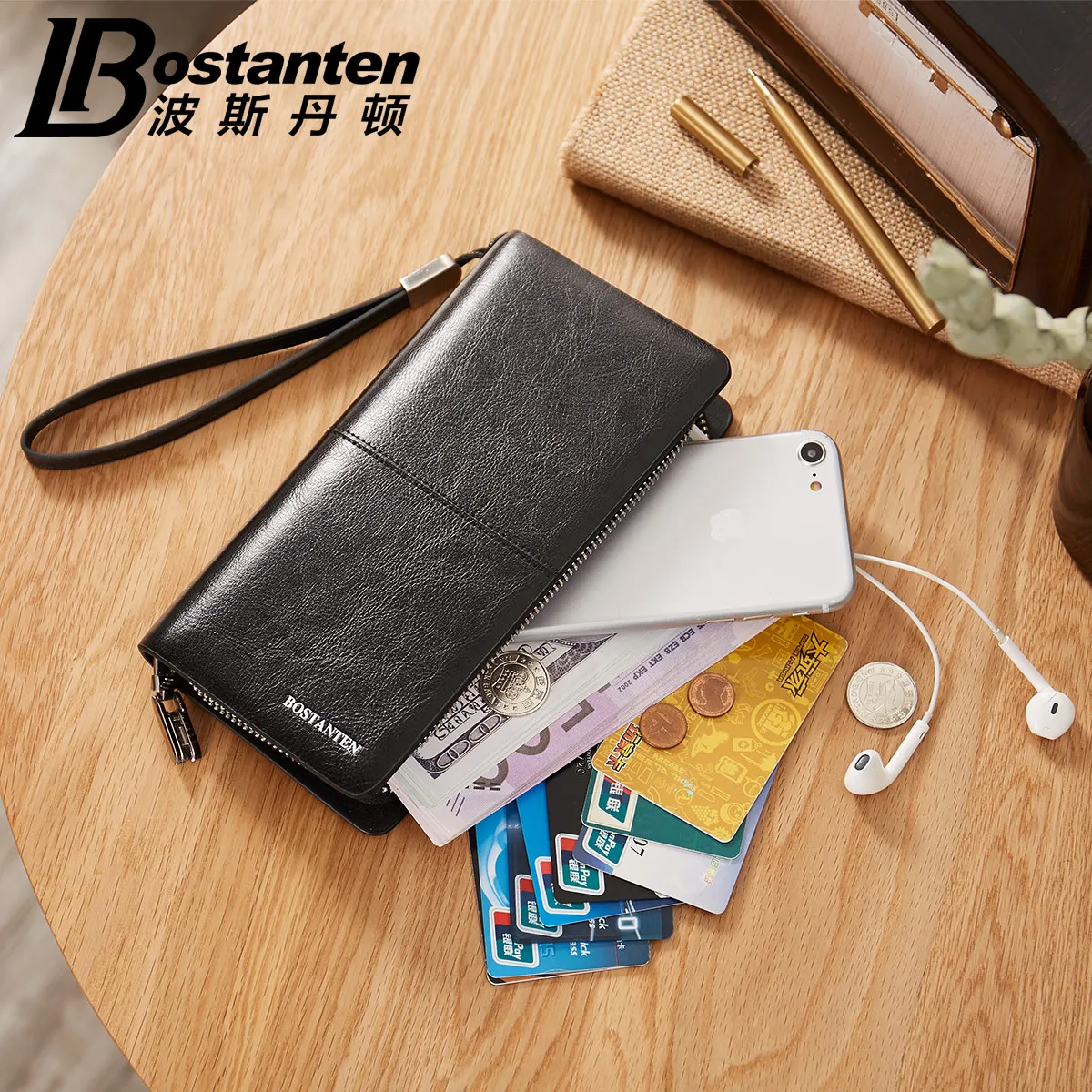 Новый мужской длинный кошелек из натуральной коровьей кожи бумажник держатели