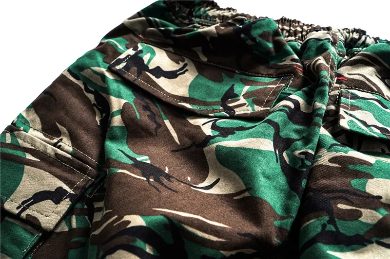 Harajuku Camo короткие джоггеры летние хип хоп Карго короткие камуфляжные уличные мужские тактические шорты карман хлопок армейский зеленый