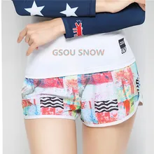 Gsou Snow новые стильные высококачественные летние женские пляжные шорты Плавки цветные шорты с принтом кружевные шорты для дайвинга