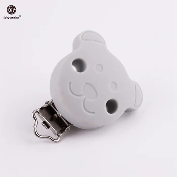 

Let's make Light Gray Baby Silicone Cartoon Lovely Bear Clip BPA Free DIY Dummy Clip Chains Baby Nursing Accessories Pacifier