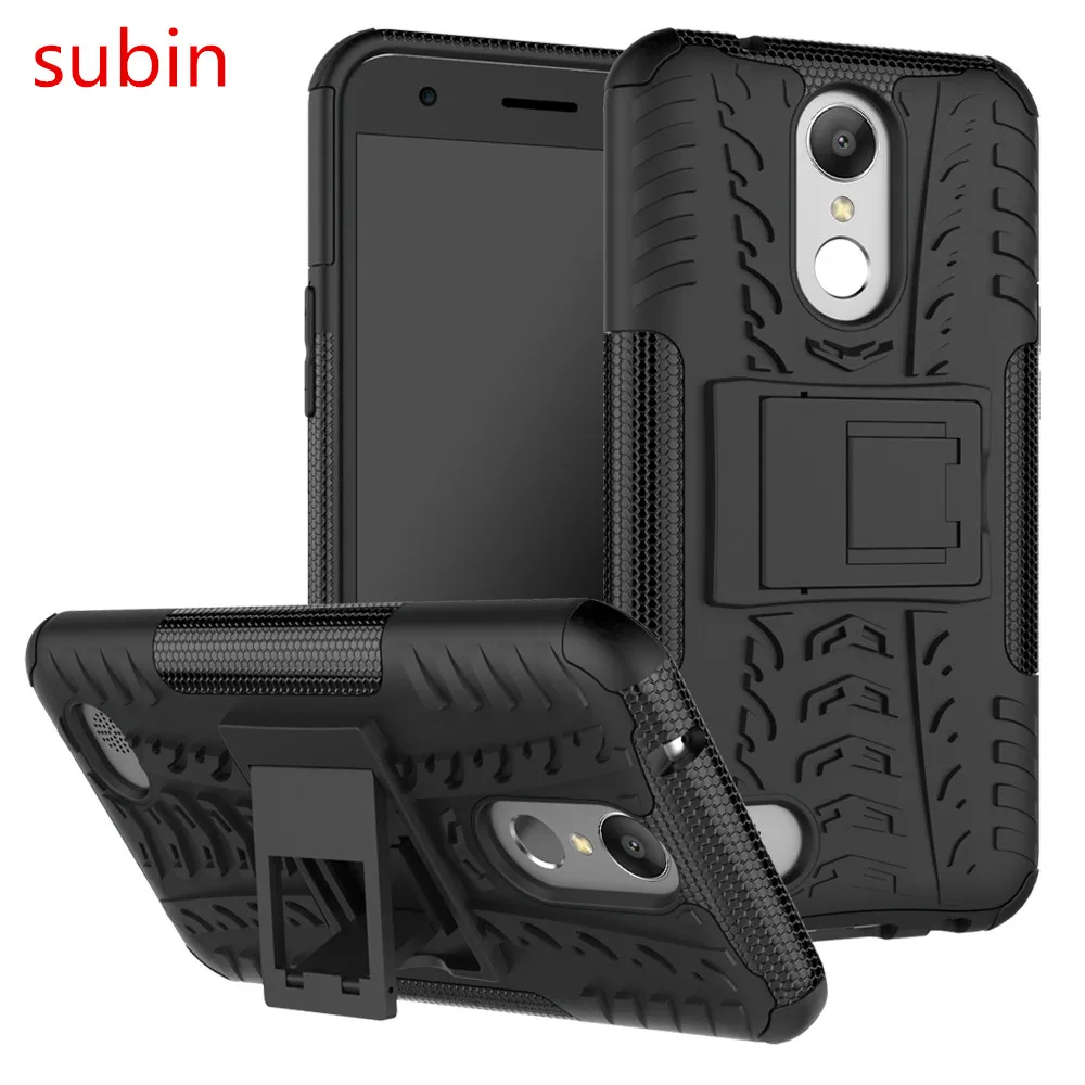 Для LG K10 (2017) K20 plus TPU &amp PC Двойная армированная Обложка с подставкой искусственная