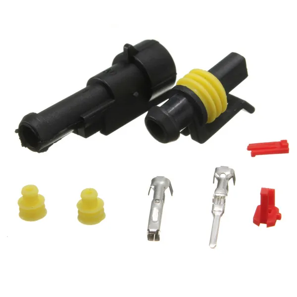 

50 sets Kit 1 Pin Waterproof Electrical Wire Cable automotive Connector Plug for car