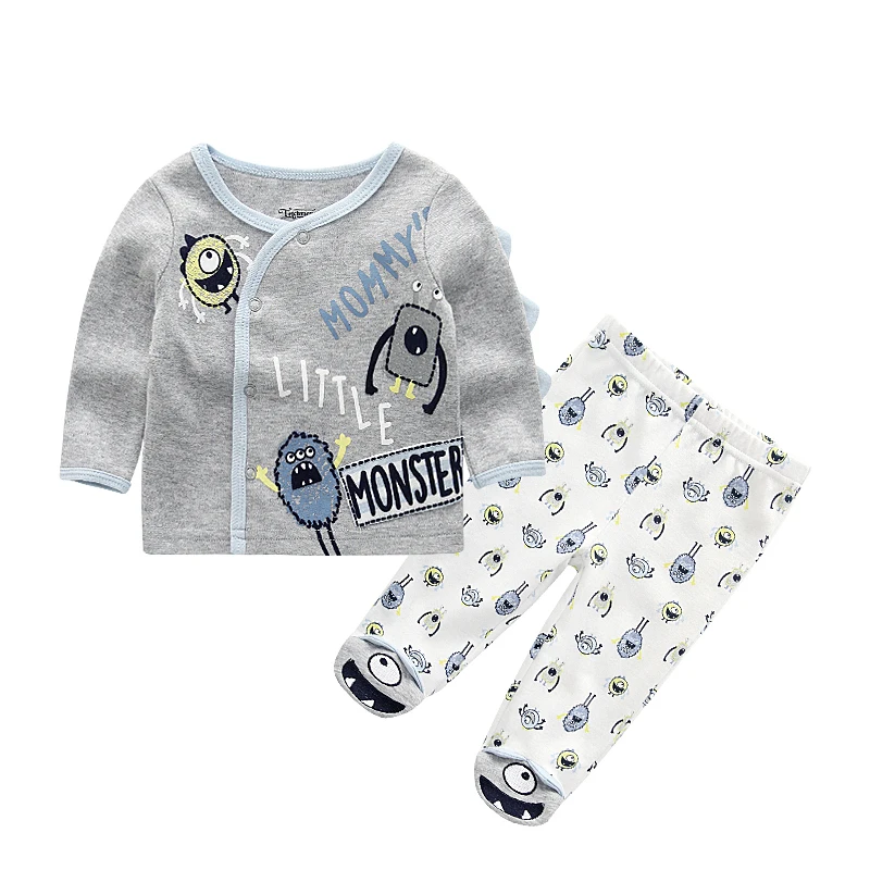 

Boys & Girls Baby's Long Set 2 Pcs Long Sleeve Cotton Clothes+Pant Cartoon Pattern Letter Print