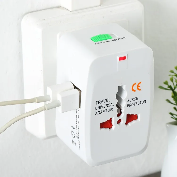 World Universal All in one Travel AC Power Adapter-Converter to US EU UK Plug 