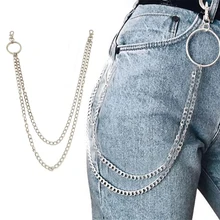 1PC Lange Hosen Hipster Schlüssel Ketten Punk Straße Big Ring Metall Brieftasche Gürtel Kette Hose Keychain Unisex HipHop Schmuck nizza Geschenk(China)