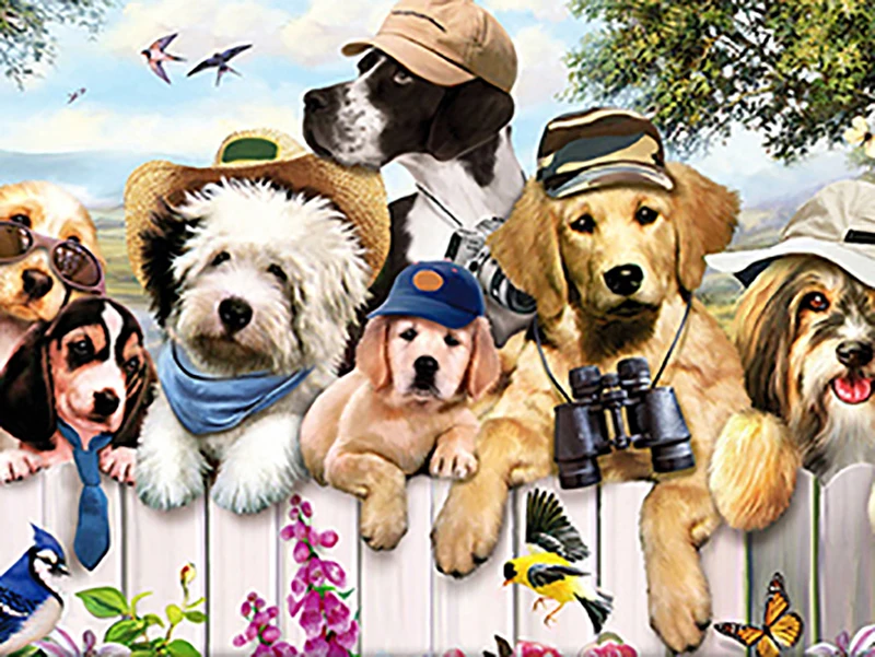 

Full 5D Diy Daimond Painting Cross-stitch Outdoor Dog Family 3D Diamond Painting Round Rhinestone Painting Embroidery Diamant