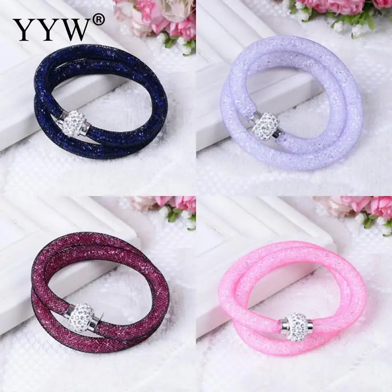 Colorful Mesh Tube Bracelet Fashion Jewelry Graceful Plastic Net Thread Cord Women Bracelet