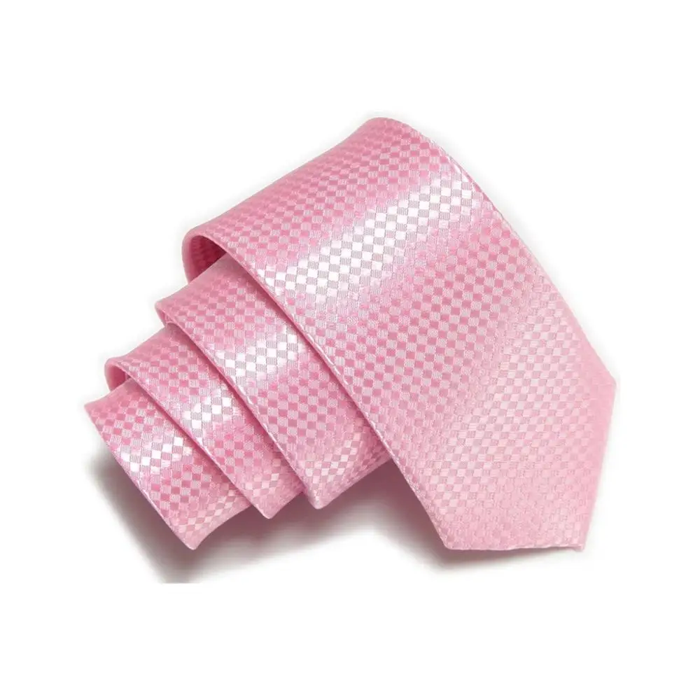 pink Гравата, Тонкий Узкие галстуки галстук для мужчин галстук плед твердый полиэстер - Цвет: pink