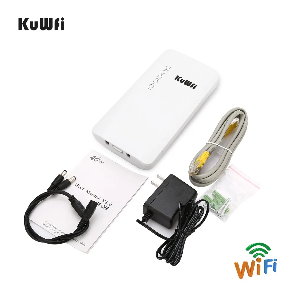 KuWFi Открытый 4G LTE CPE маршрутизатор CAT4 150 Мбит/с водонепроницаемый беспроводной