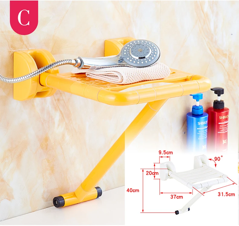 Складной стул для ванной комнаты Противоскользящий туалетный табурет сиденья для душевых кабин настенные стулья табуреты Ванна складной стул, крепящийся к стене мебель для ванной комнаты