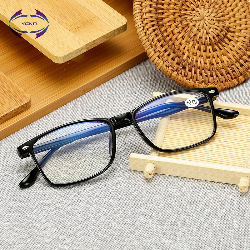 

VCKA Retro TR90 Reading Glasses Men Women Blue Light Blocking Prescription Eyeglasses Diopter +1.0+1.5 2.0 2.5 3.0 3.5 4.0