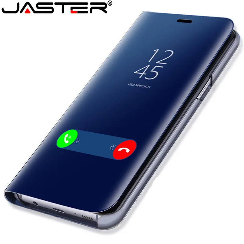 

JASTER Clear View Smart Mirror Phone Case For iphone X 8 7 6s Plus Cases Fashion Flip Stand Leather Cover For iphone 10 9 Coque
