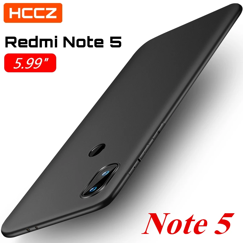 

HCCZ Redmi Note 5 Matte Pure Color Soft Silicone Case for Xiaomi Redmi Note 5 Global version Protective Case Cover High Quality