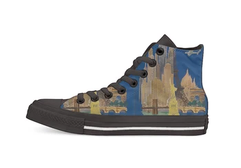 

Air France Amerique Du Nord Novelty Design High Top Canvas Custom Shoes flat Casual shoes Drop Shipping