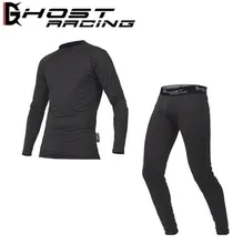 GHOST RACIN Men Fleece Thermal Underwear Outdoor Sport Motorcycle Skiing Winter Warm Base Layers Tight Long Johns Tops & Pants winter warm outdoor sports thermal underwear set polartec long johns men women thermal underwear top pants cycling base layers 4