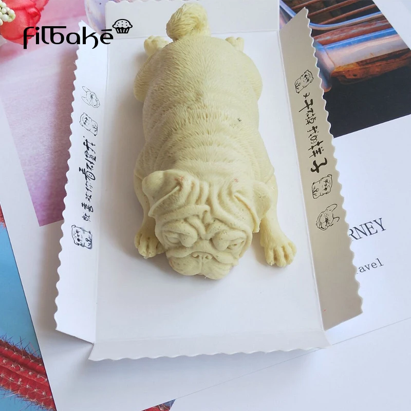 

FILBAKE Cute Dog Silicone Mold Mousse Cake 3D Shar Pei Mould Ice Cream Pudding Blast Chilling Fondant Cake Decoration Tools
