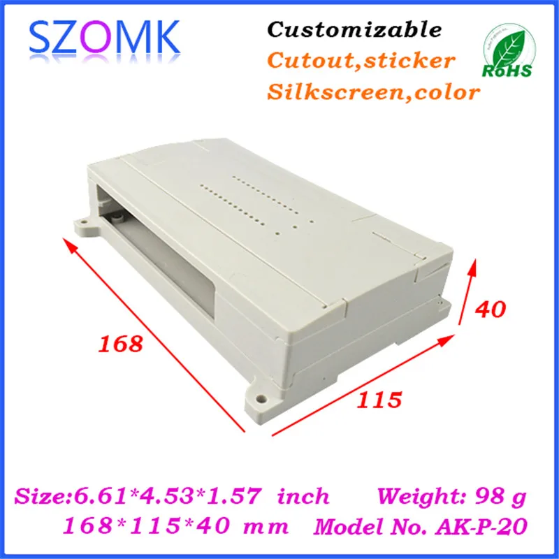 

10 pcs, din rail box electronics plastic housing 168*115*40mm szomk plastic shell box Instrument control box plastic enclosure