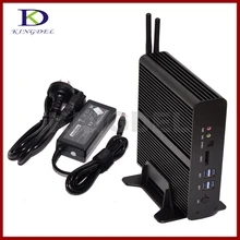Kingdel Fanless Мини Настольный Компьютер Intel i7-4500U Haswell ПРОЦЕССОРА 4-го Поколения, 8 ГБ RAM, 256 ГБ SSD, 2 * HDMI, 2 * LAN, 4 * USB3.0, Win10