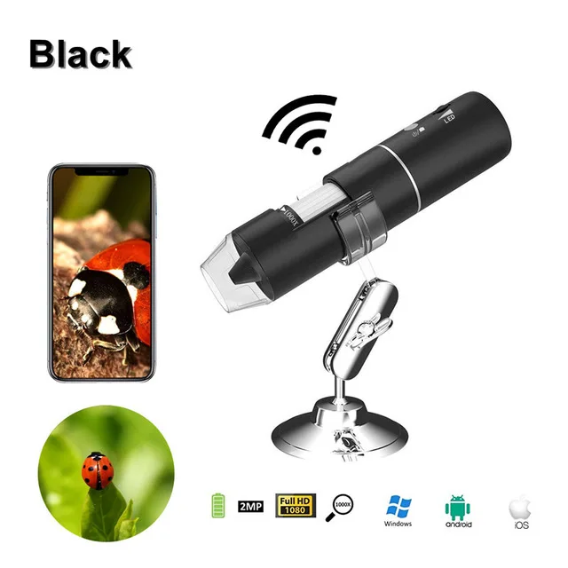 Antscope 1080P HD цифровой микроскоп камера USB/wifi 1000X зум Мини камера Android/IOS/Windows электронный микроскоп 8 светодиодный 19 - Цвет: SPCC064C