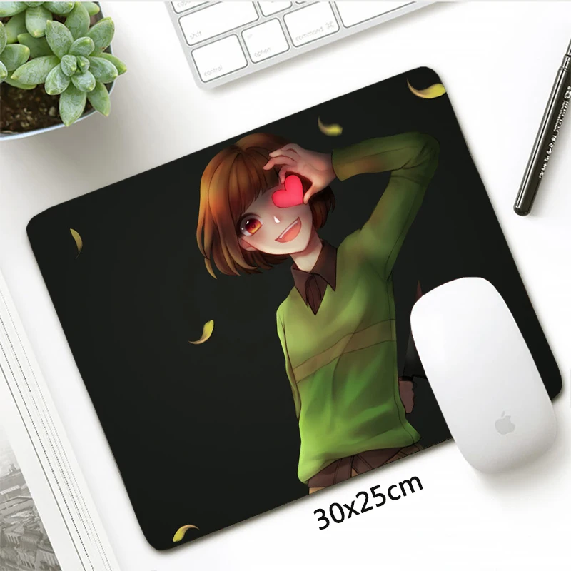 

Anime Undertale Gaming Mouse pad Small Size 30x25cm Locking Edge Non-Skid Rubber Office Desk Mat Lovely Girl Computer Mousepad