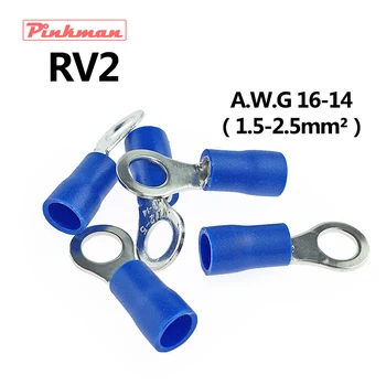 

RV2.5 Ring insulated terminal cable Crimp Terminal 1.5-2.5mm2 Cable Wire Connector AWG 16-14 RV2 RV