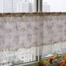 Жаккардовый кружевной пасторальный красивый кофе короткие занавески для кухни для гостиной спальни 40*145 см