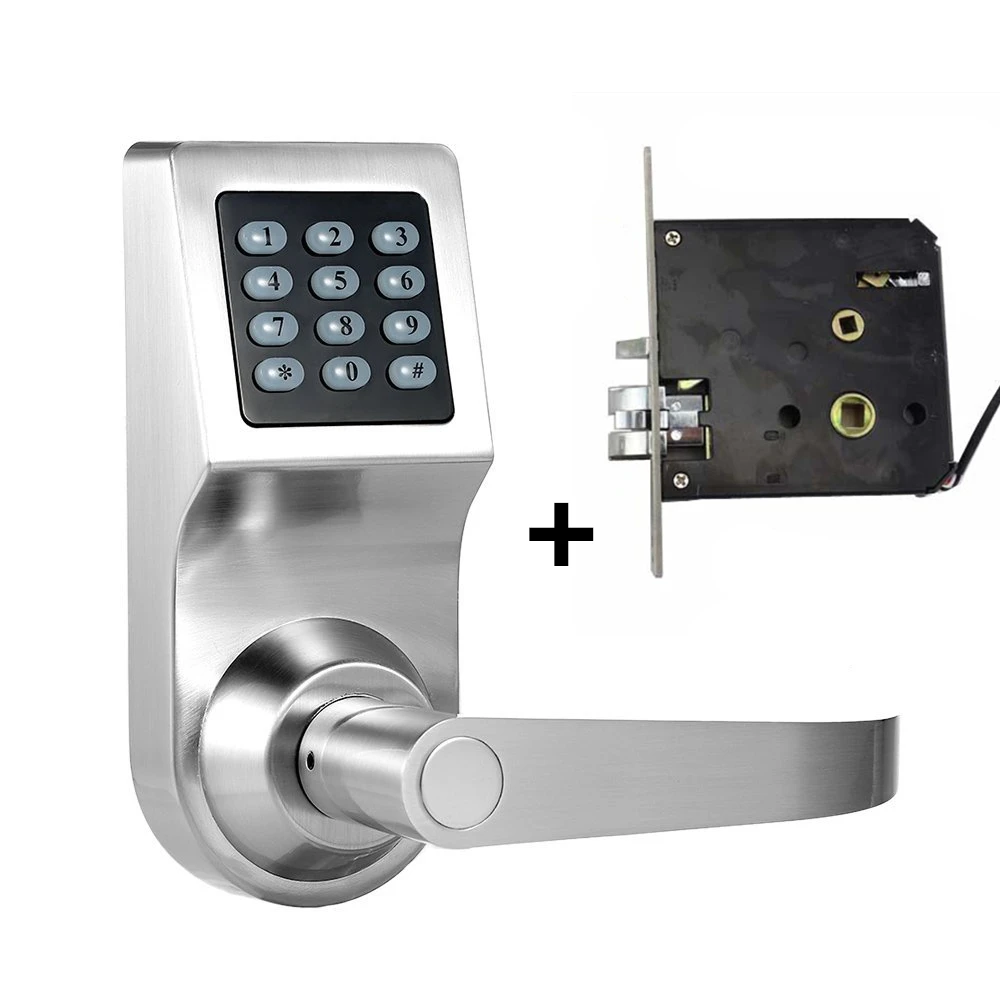 

Smart Digital Keyless Electronic Code Door Lock RFID Entry Secure Handle Intelligent Double Lock Tongue