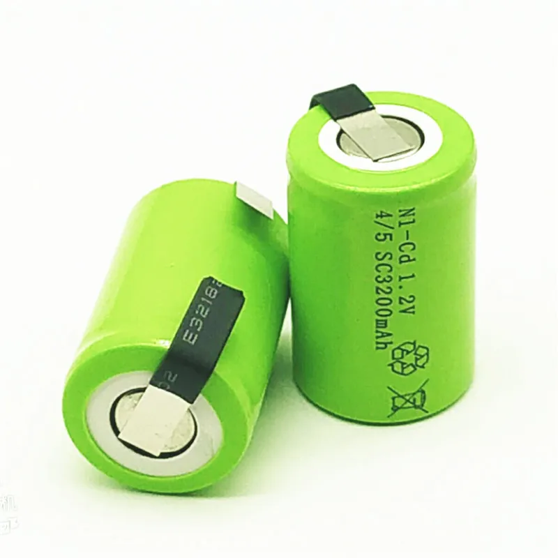 Аккумуляторная батарея 1 2 SC 3200 в 4/5 мАч Sub C Ni CD ячейка с сварочными вкладками для